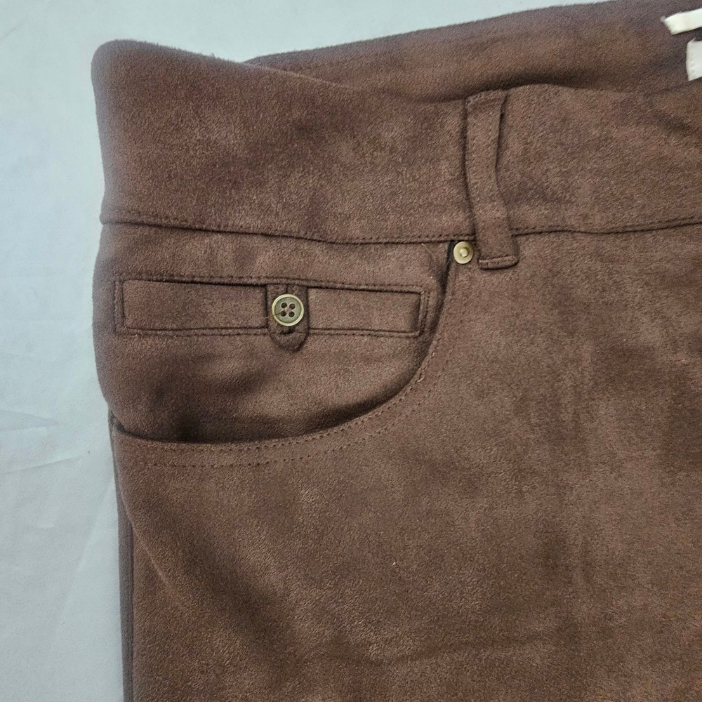 Westbound Woman 16W High Rise Skinny Dk Brown Suede Feel Legging NWT L687 - Picture 5 of 10